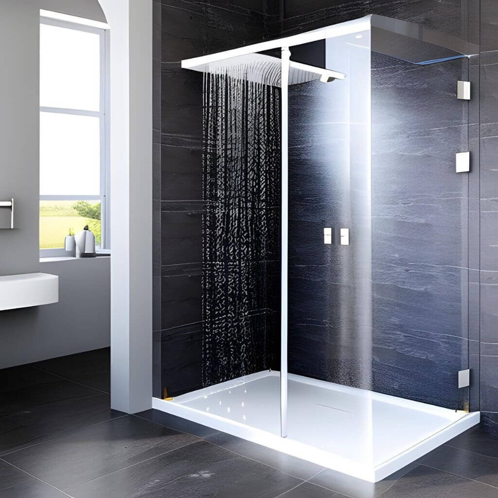 Plato de ducha cambiado en unas reparaciones del hogar